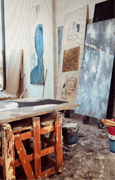 Painting studio, work in progress