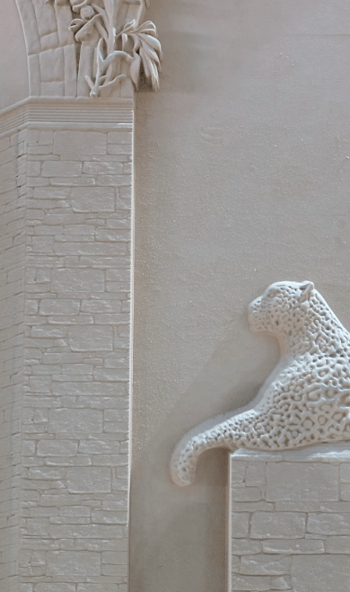Carved stone architectural detail